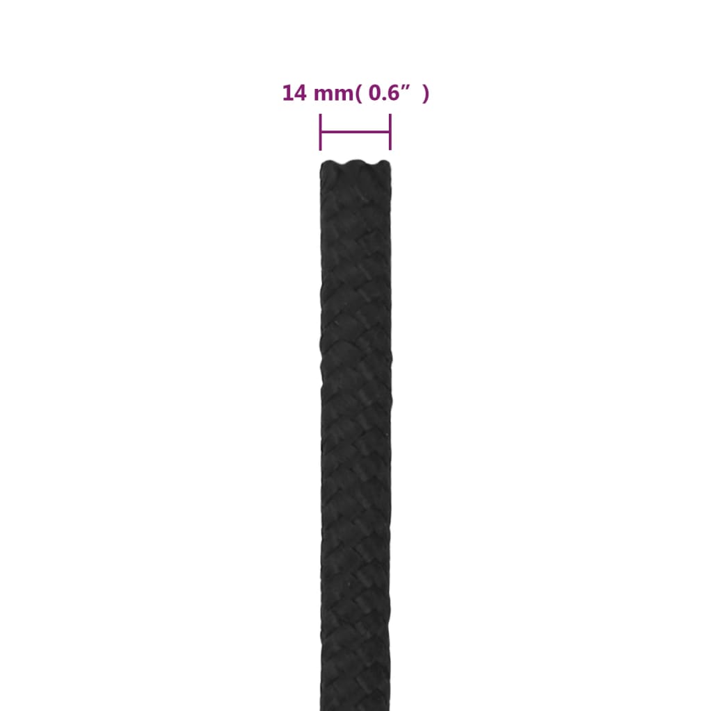 Brodski konop tamnocrni 14 mm 250 m od polipropilena