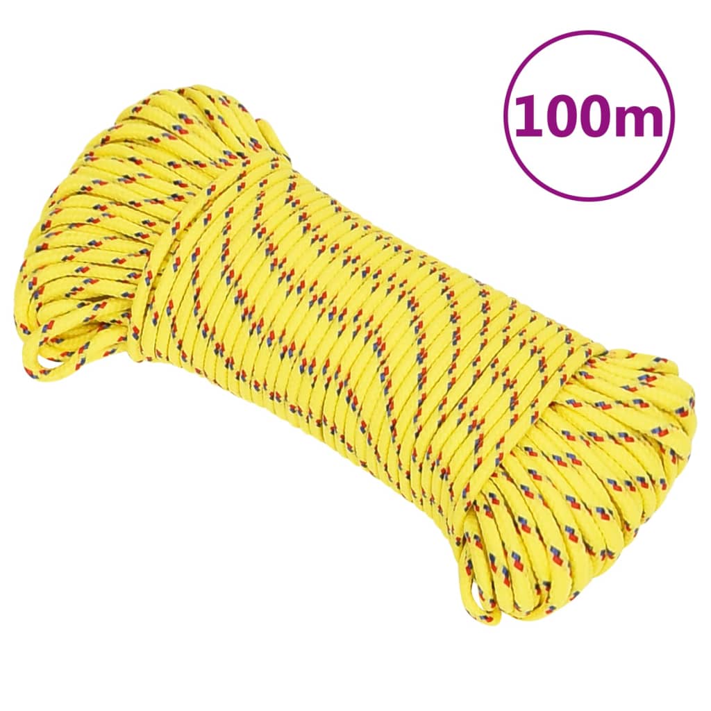 Brodski konop žuti 4 mm 100 m od polipropilena