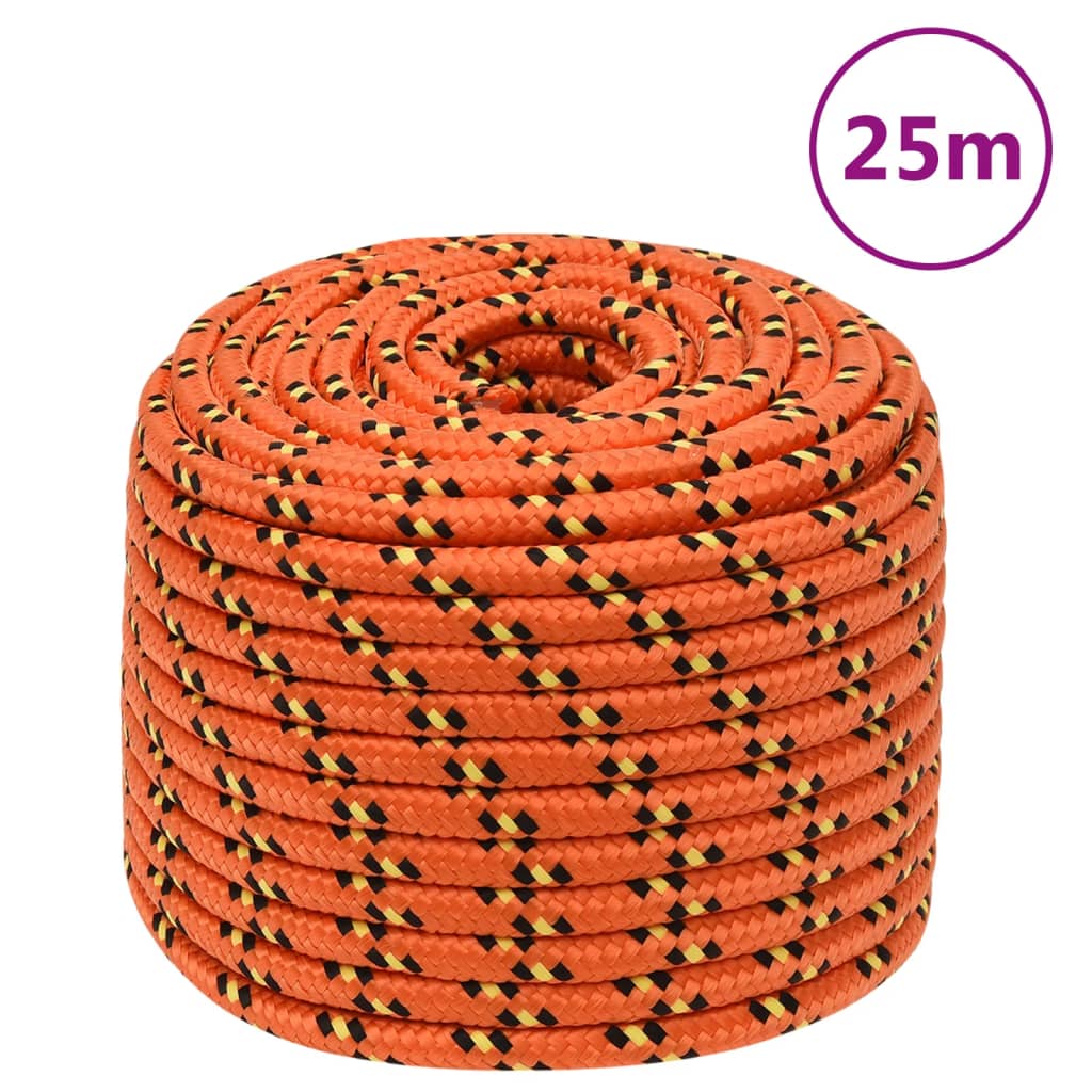 Brodski konop narančasti 12 mm 25 m od polipropilena
