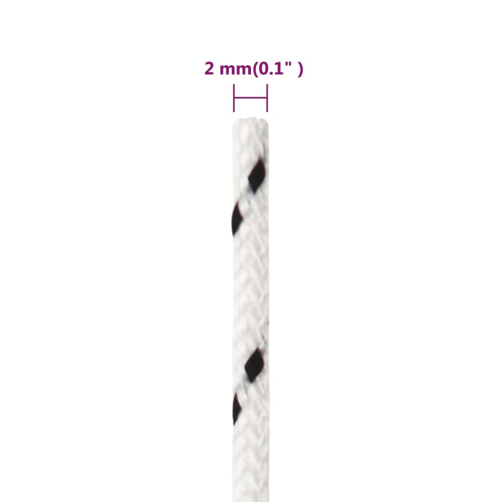 Pleteni brodski konop bijeli 2 mm x 250 m poliesterski
