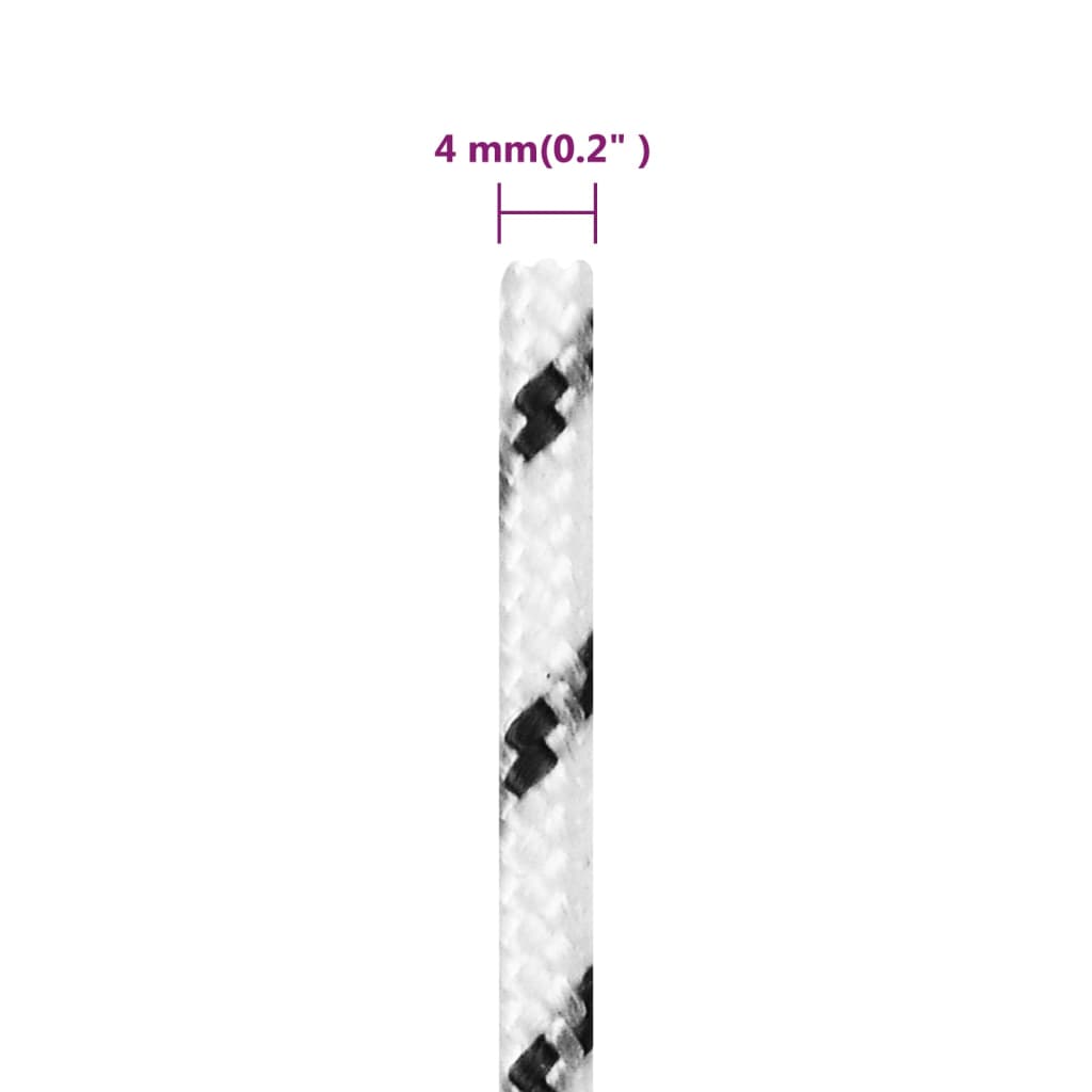 Pleteni brodski konop bijeli 4 mm x 50 m poliesterski