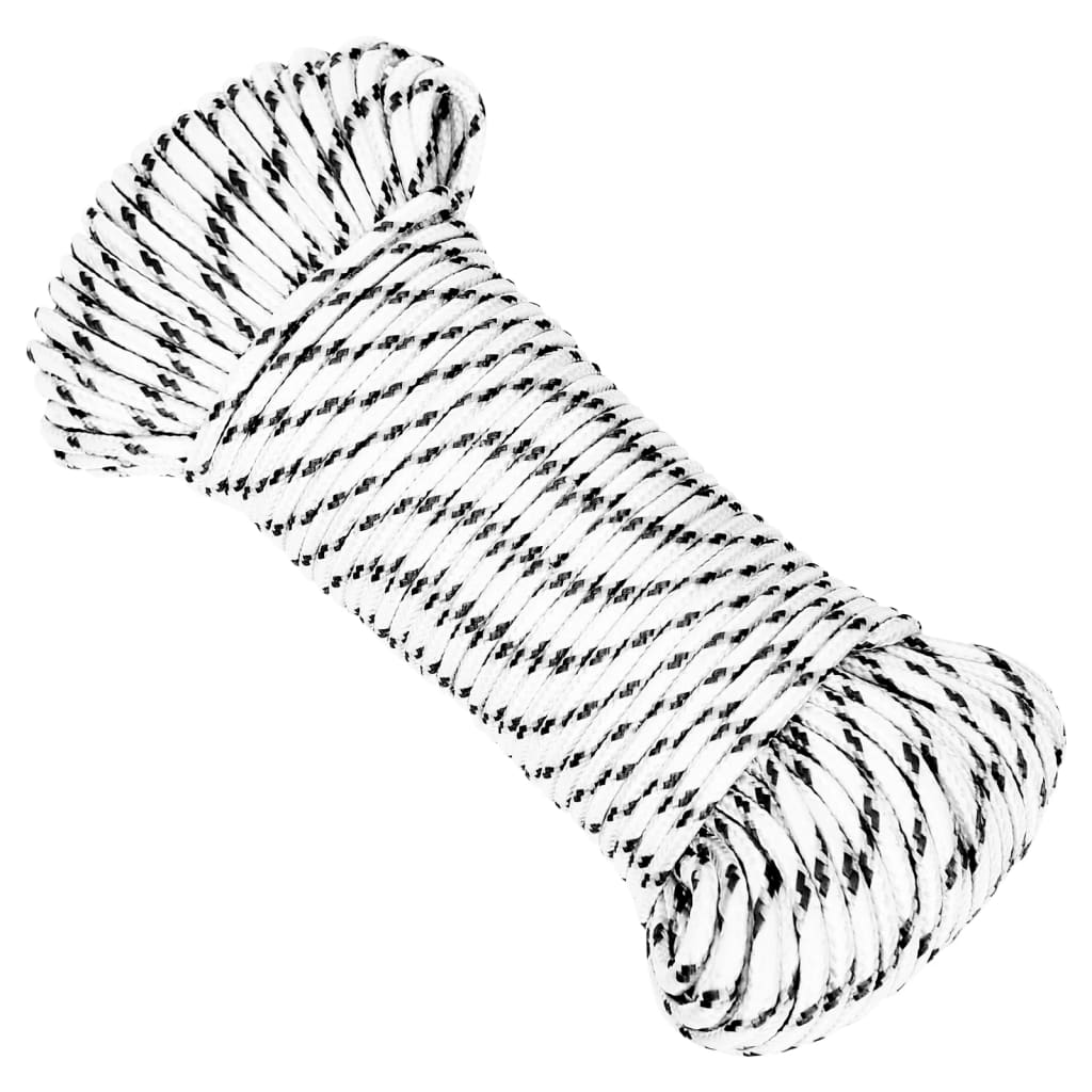 Pleteni brodski konop bijeli 4 mm x 250 m poliesterski