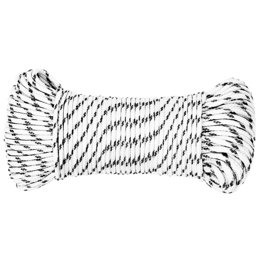 Pleteni brodski konop bijeli 4 mm x 250 m poliesterski