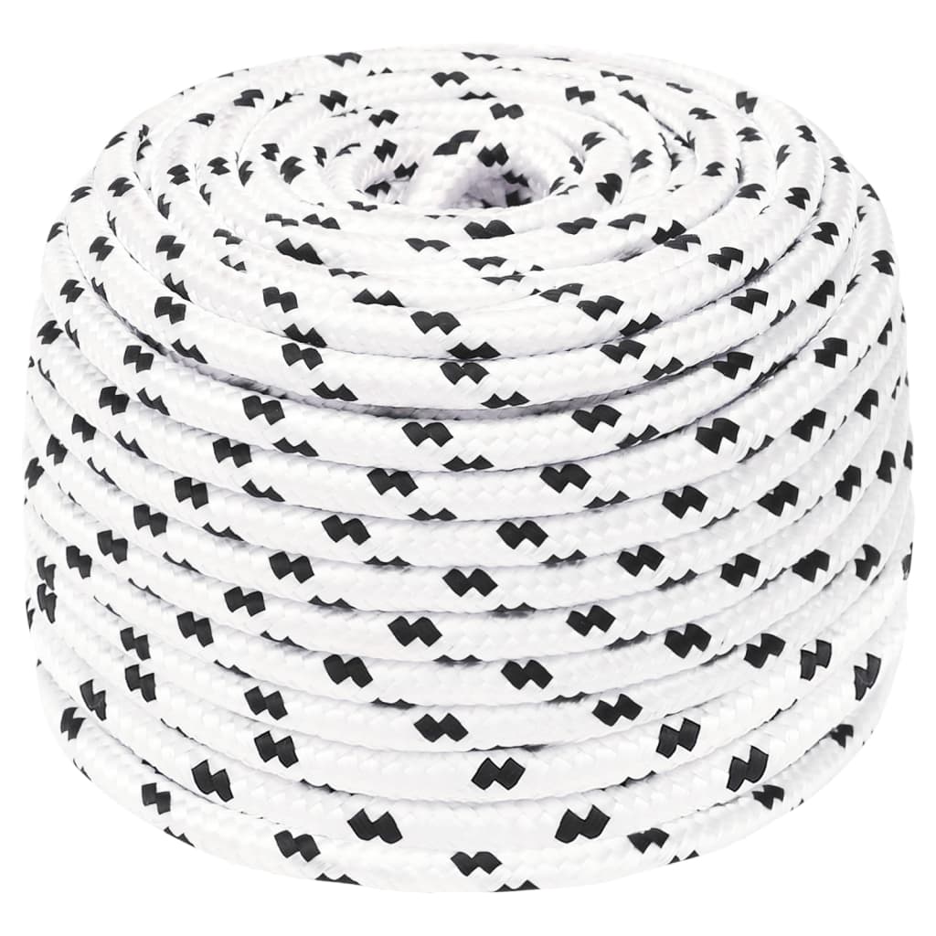 Pleteni brodski konop bijeli 6 mm x 100 m poliesterski