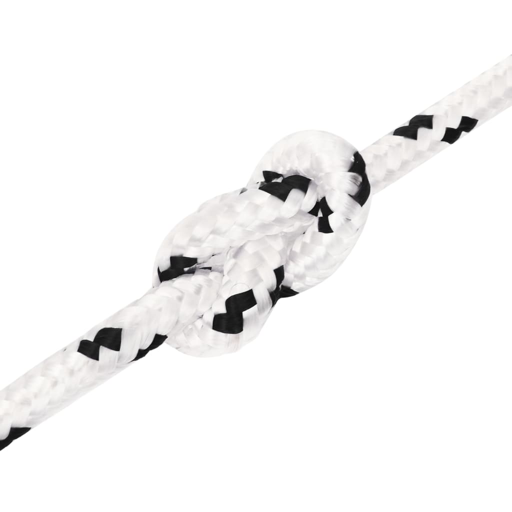 Pleteni brodski konop bijeli 8 mm x 25 m poliesterski