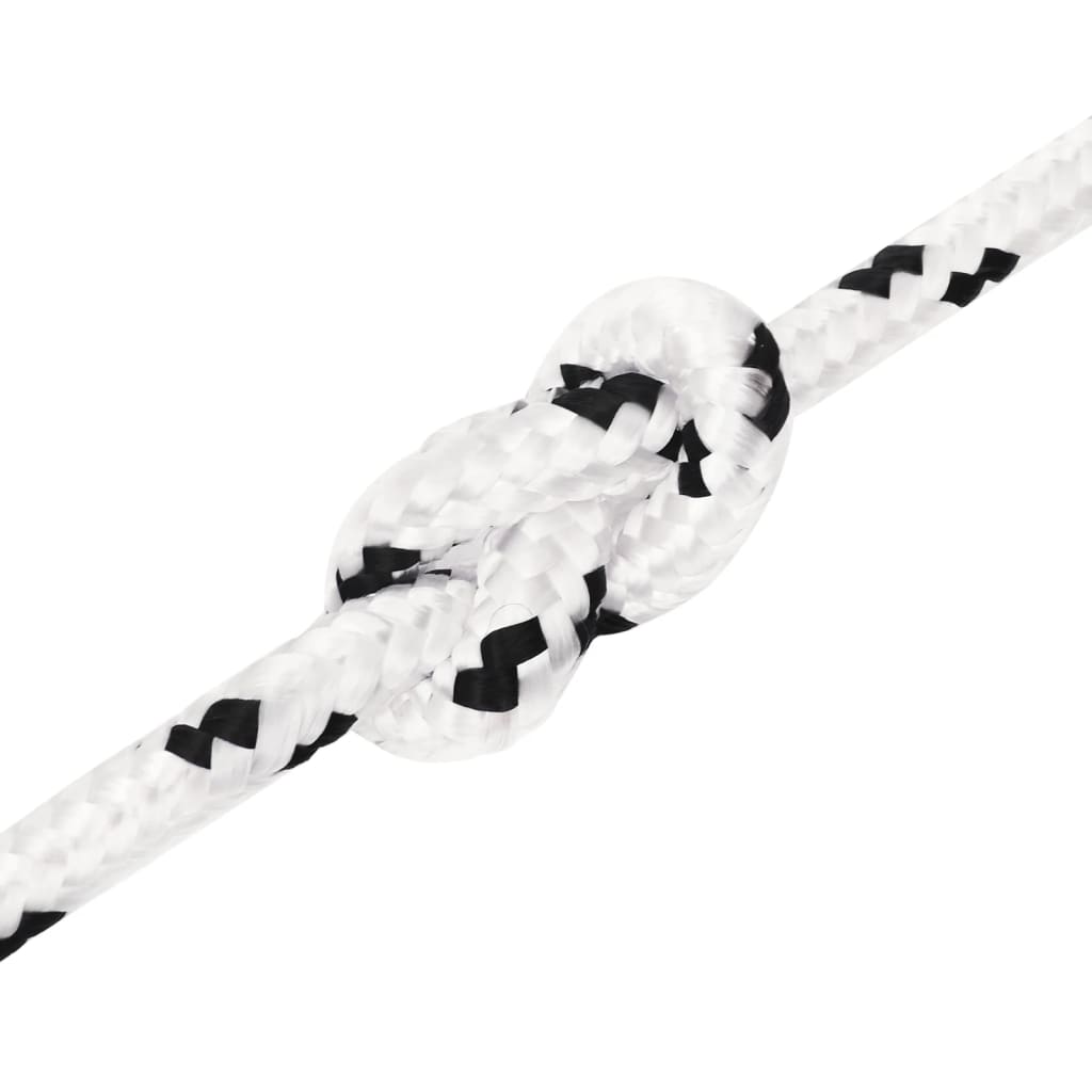 Pleteni brodski konop bijeli 10 mm x 25 m poliesterski