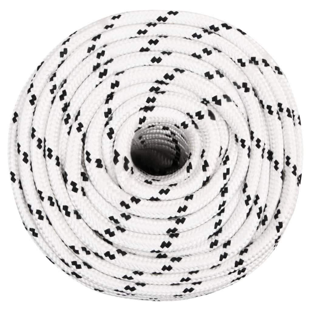 Pleteni brodski konop bijeli 12 mm x 100 m poliesterski