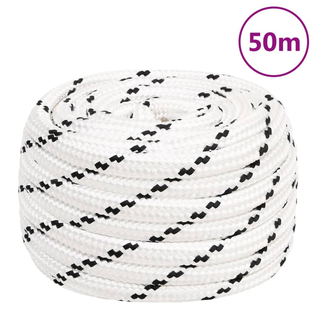 Pleteni brodski konop bijeli 16 mm x 50 m poliesterski