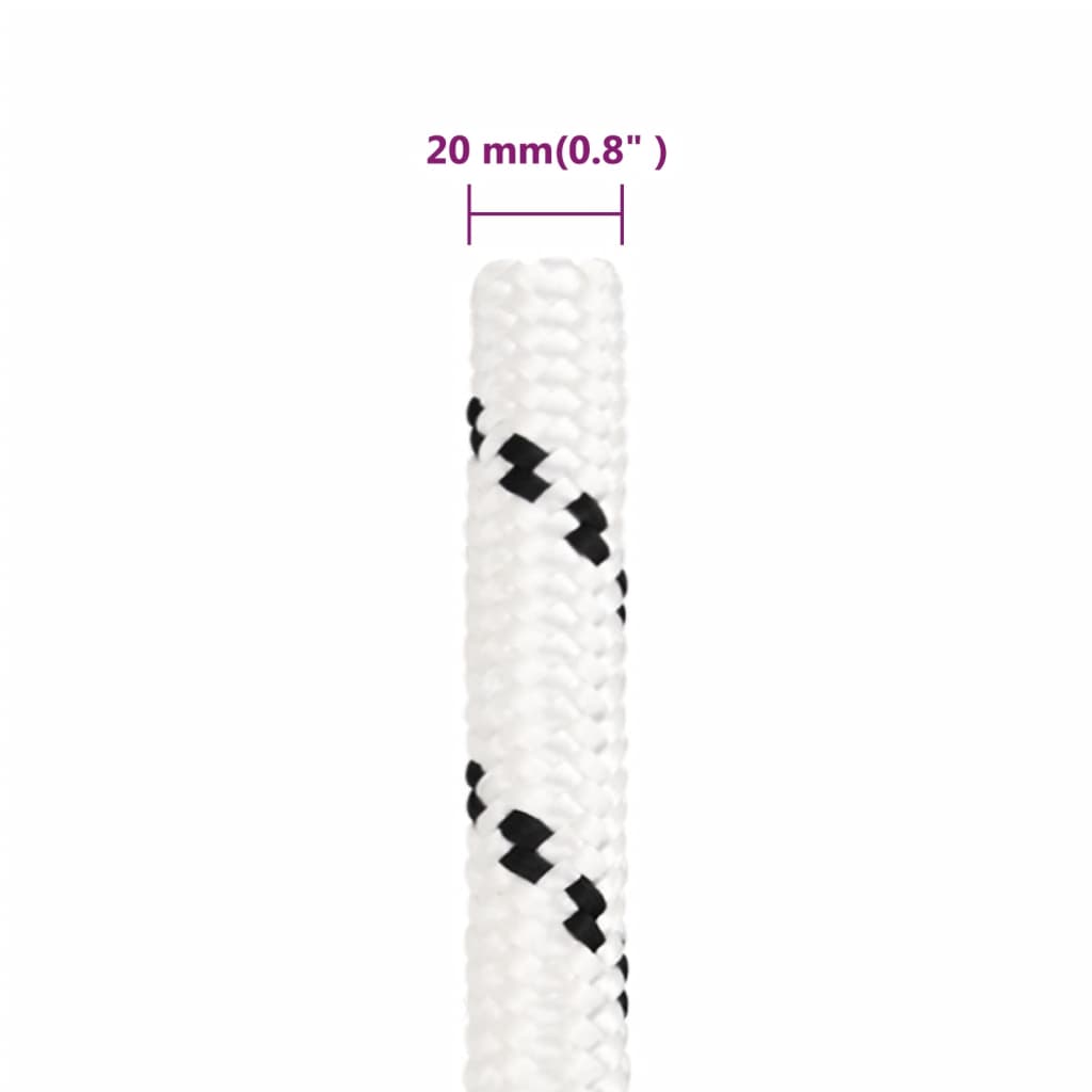 Radno uže bijeli 20 mm 25 m poliestersko