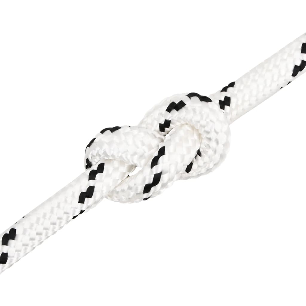 Pleteni brodski konop bijeli 20 mm x 100 m poliesterski