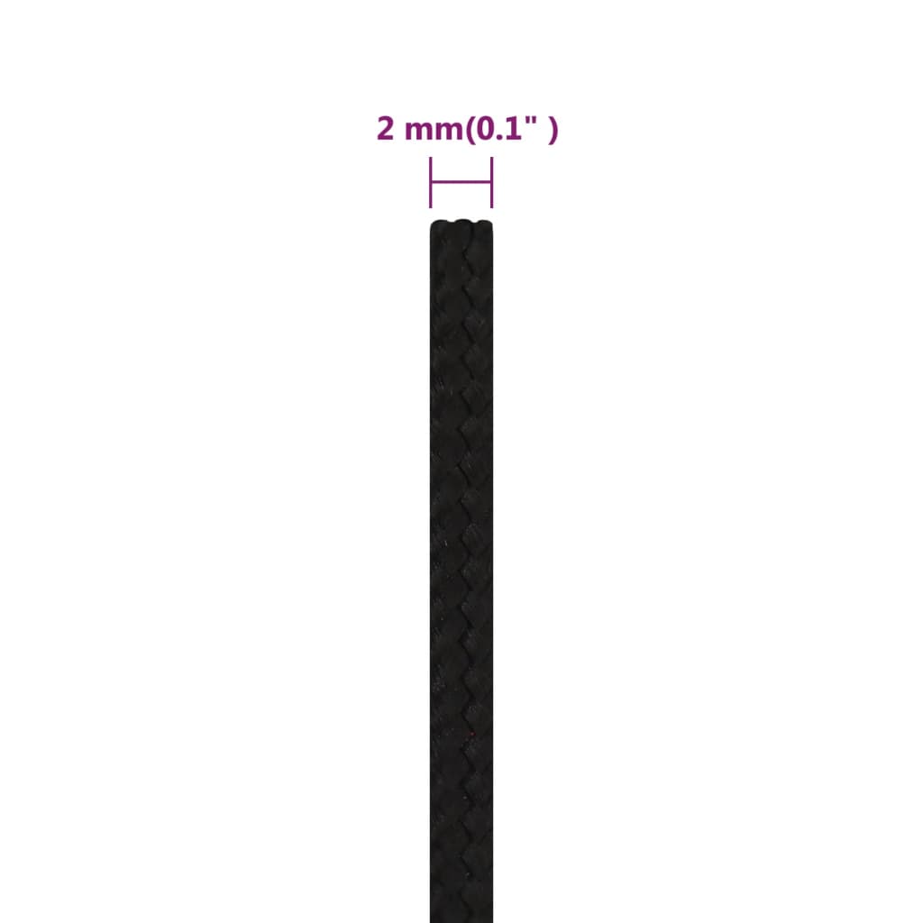 Radno uže crno 2 mm 100 m poliestersko