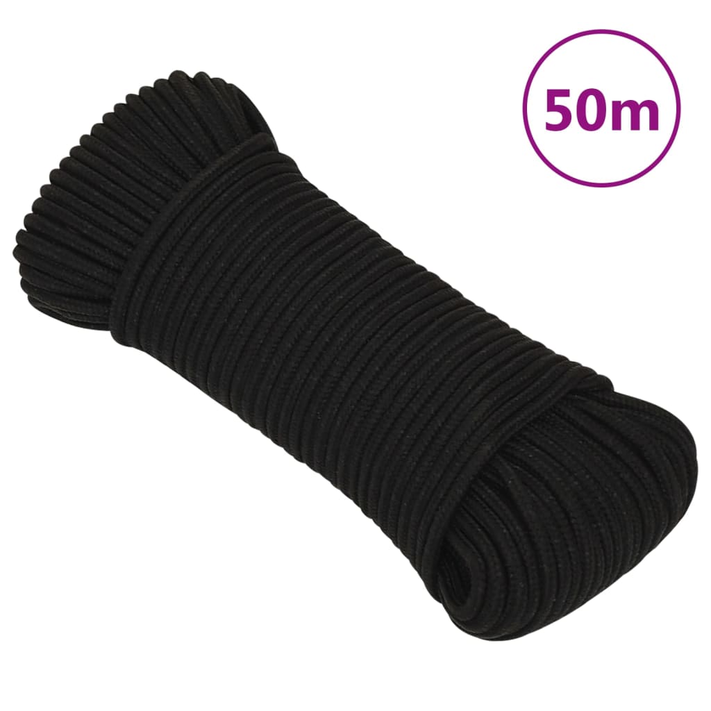 Radno uže crno 3 mm 50 m poliestersko