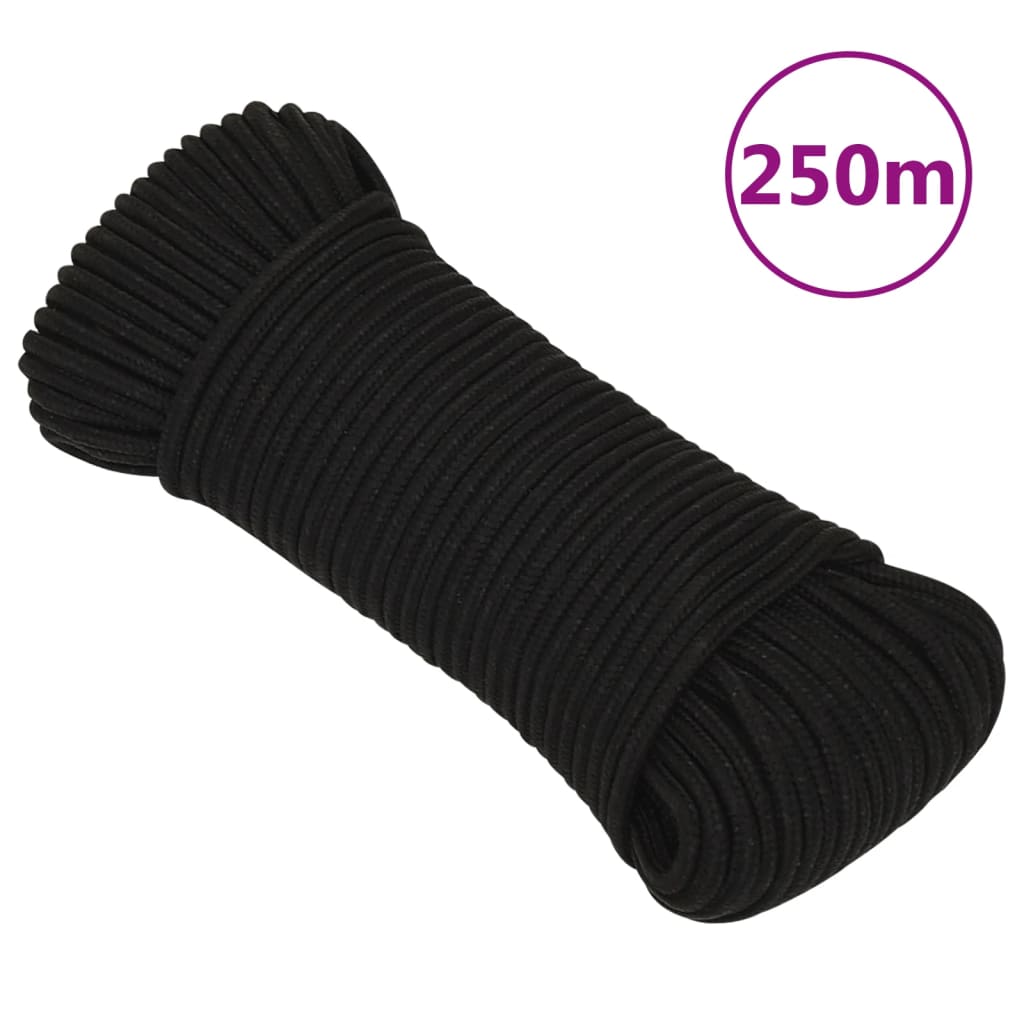 Radno uže crno 4 mm 250 m poliestersko