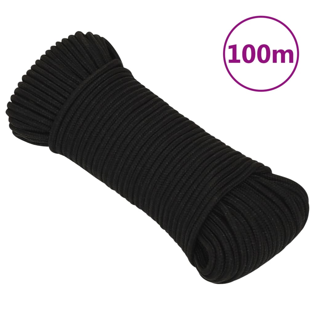 Radno uže crno 5 mm 100 m poliestersko