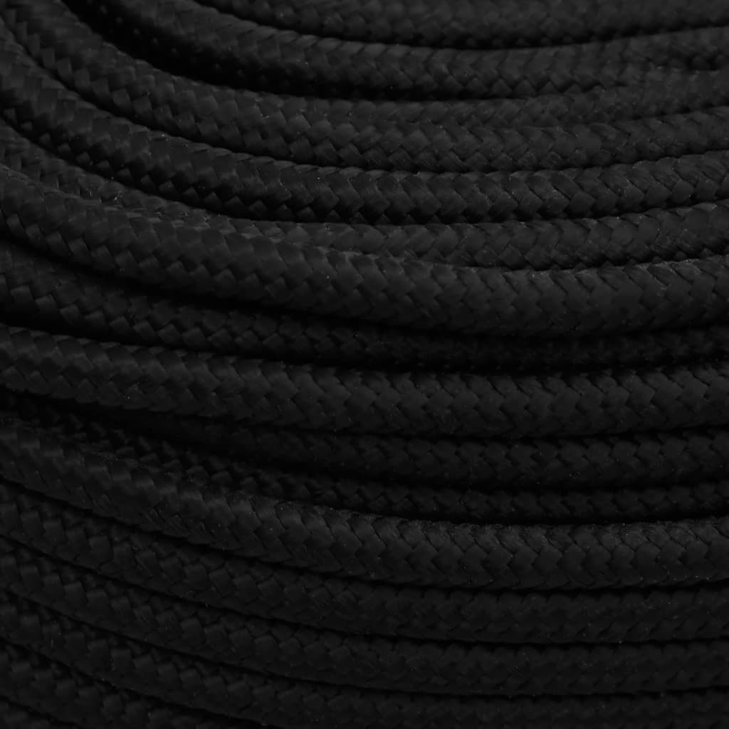 Radno uže crno 6 mm 25 m poliestersko