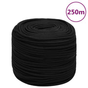 Radno uže crno 6 mm 250 m poliestersko