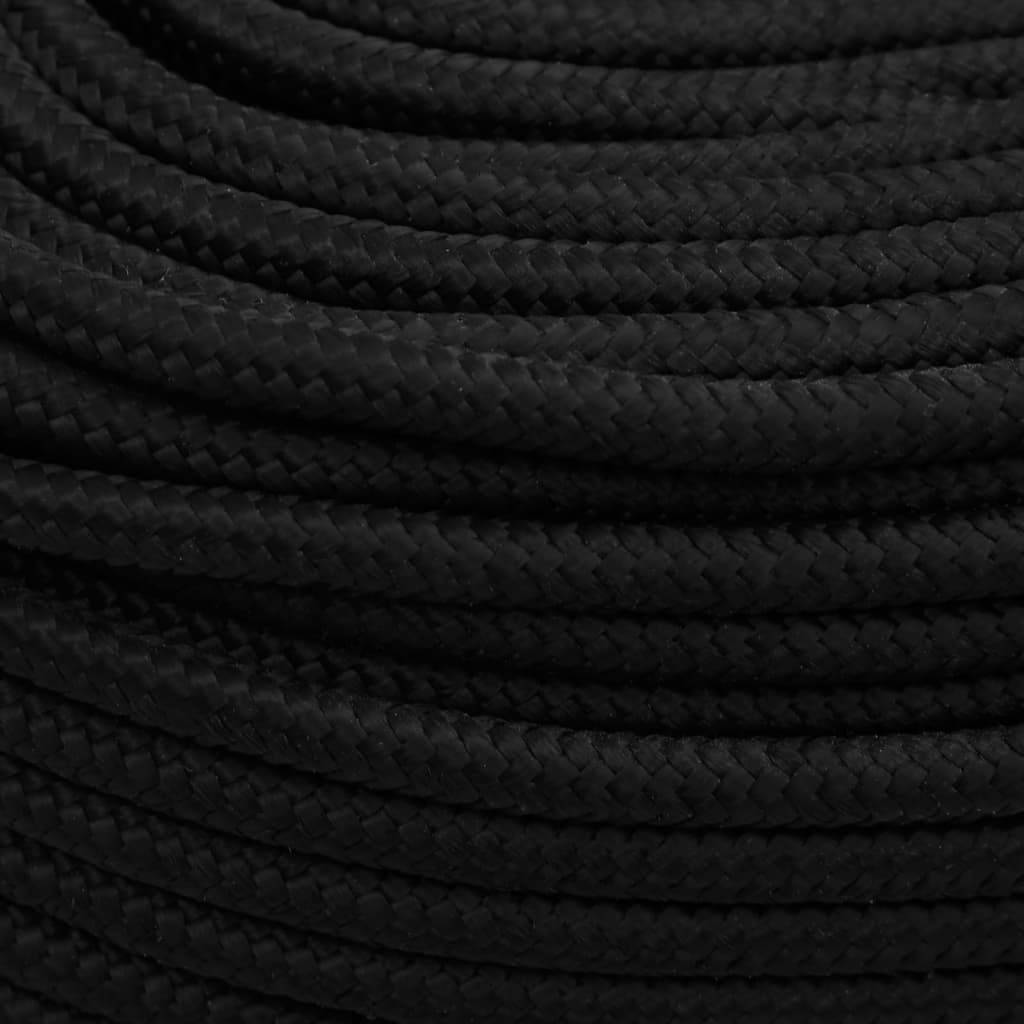 Radno uže crno 8 mm 25 m poliestersko