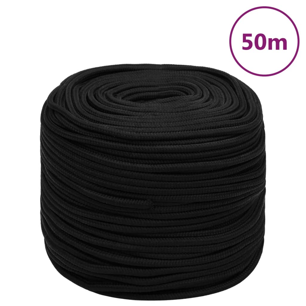 Radno uže crno 10 mm 50 m poliestersko