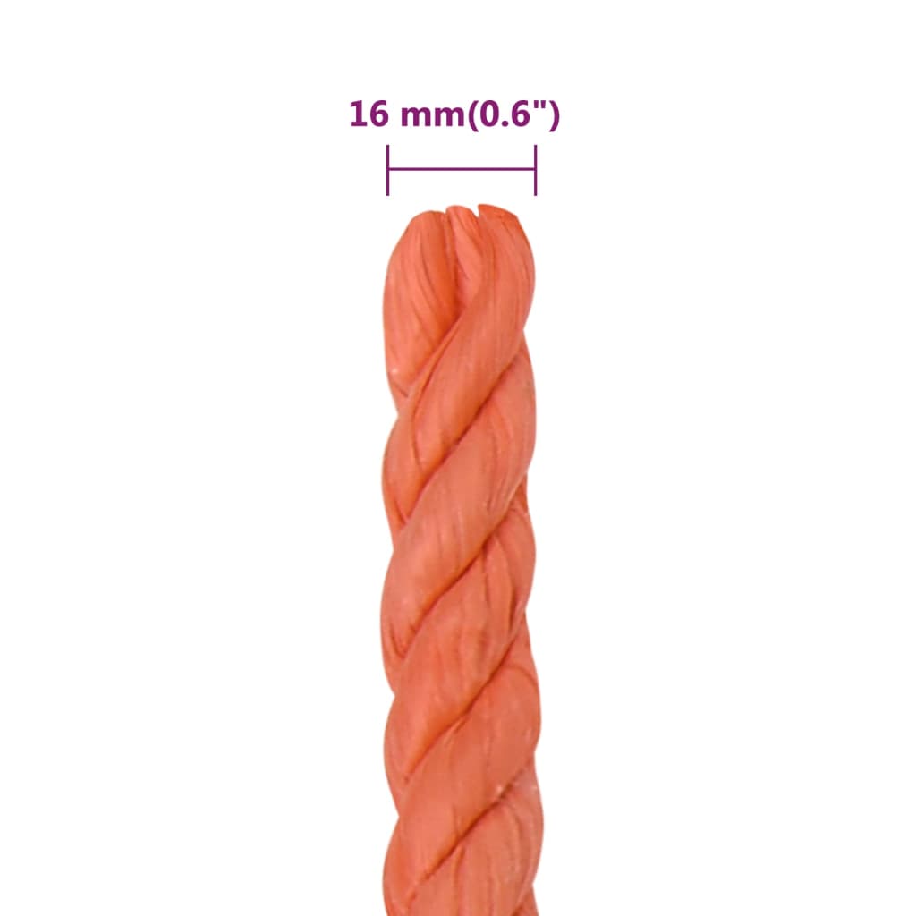Radno uže narančasti 16 mm 50 m od polipropilena