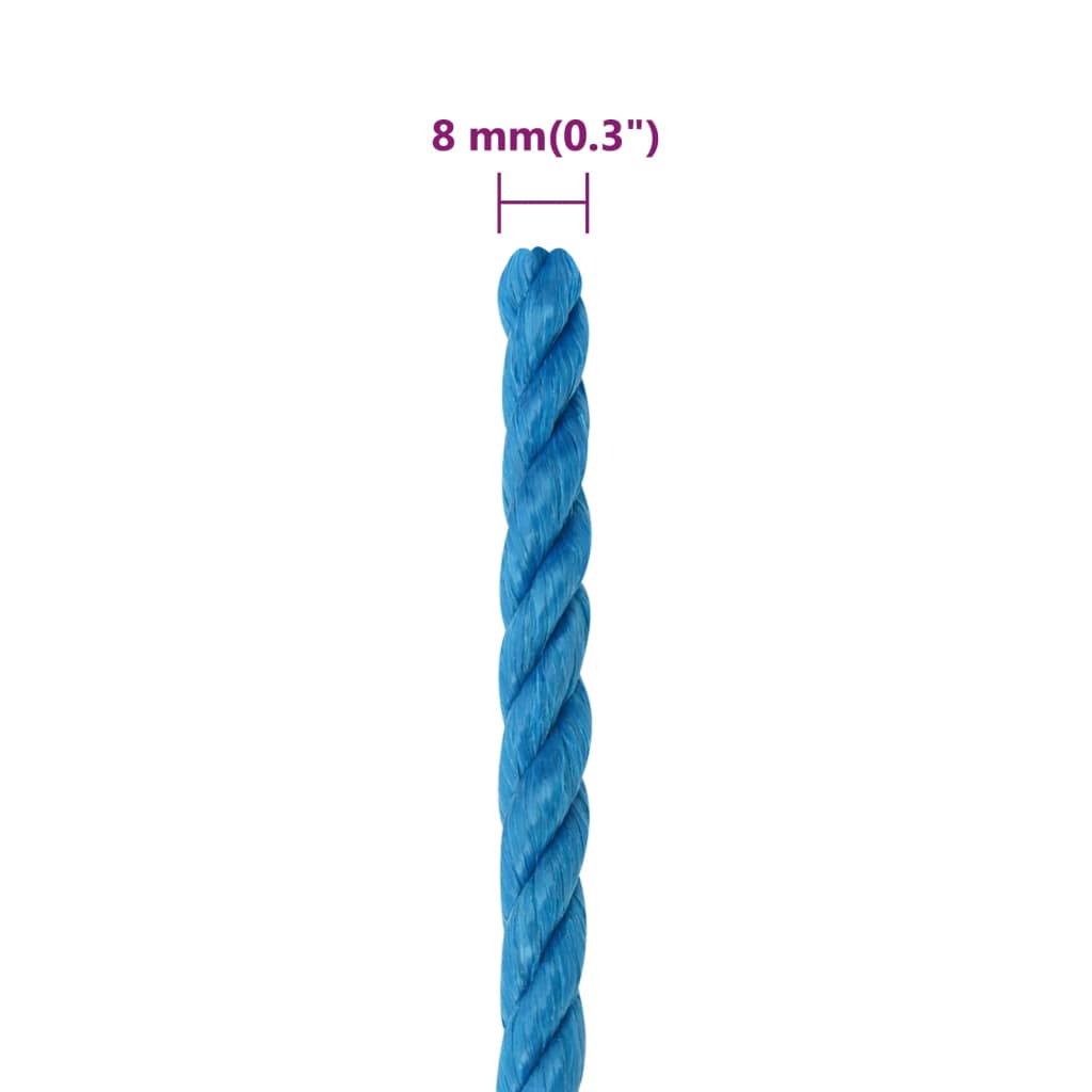 Radno uže plavi 8 mm 25 m od polipropilena
