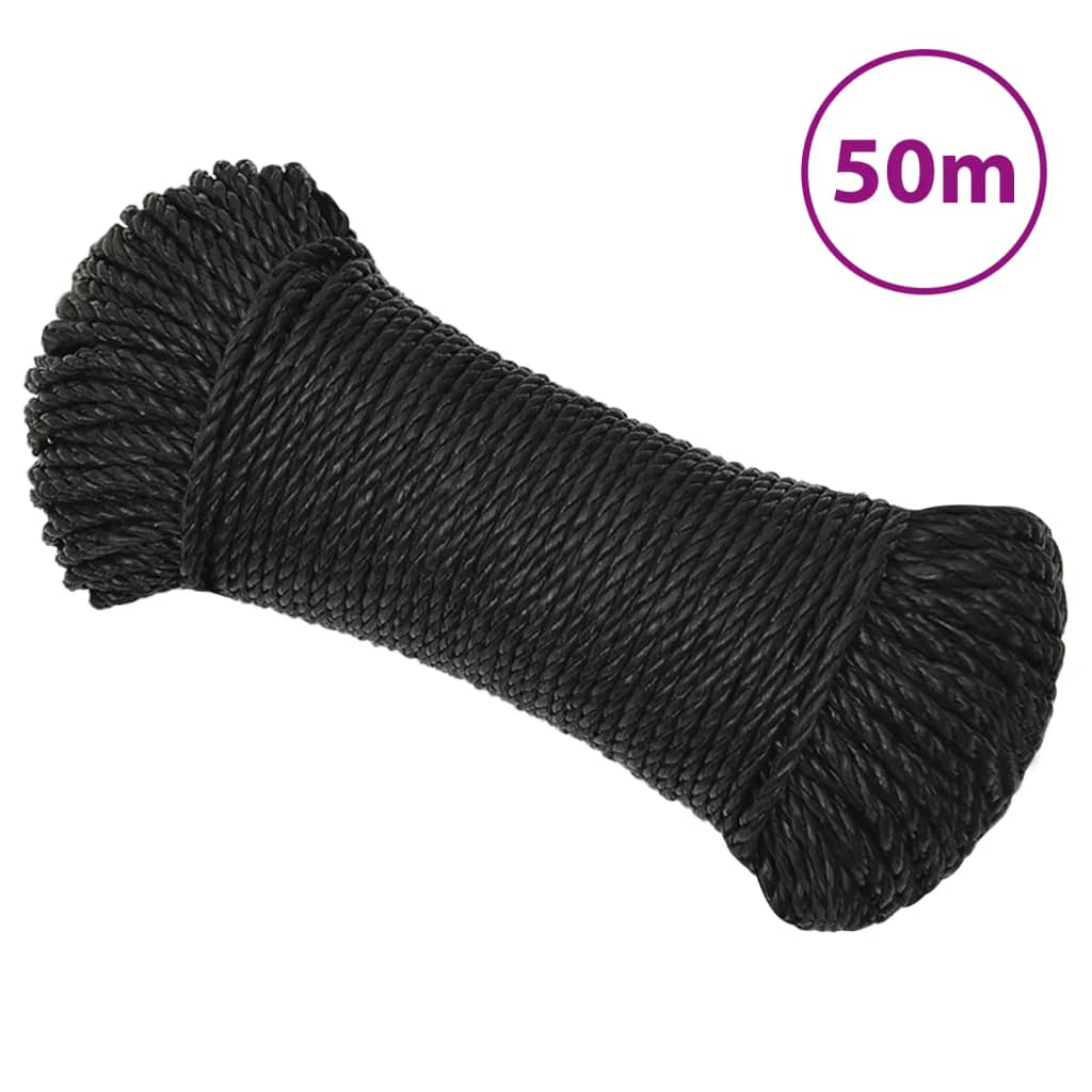 Radno uže crni 3 mm 50 m od polipropilena