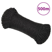 Radno uže crni 3 mm 500 m od polipropilena
