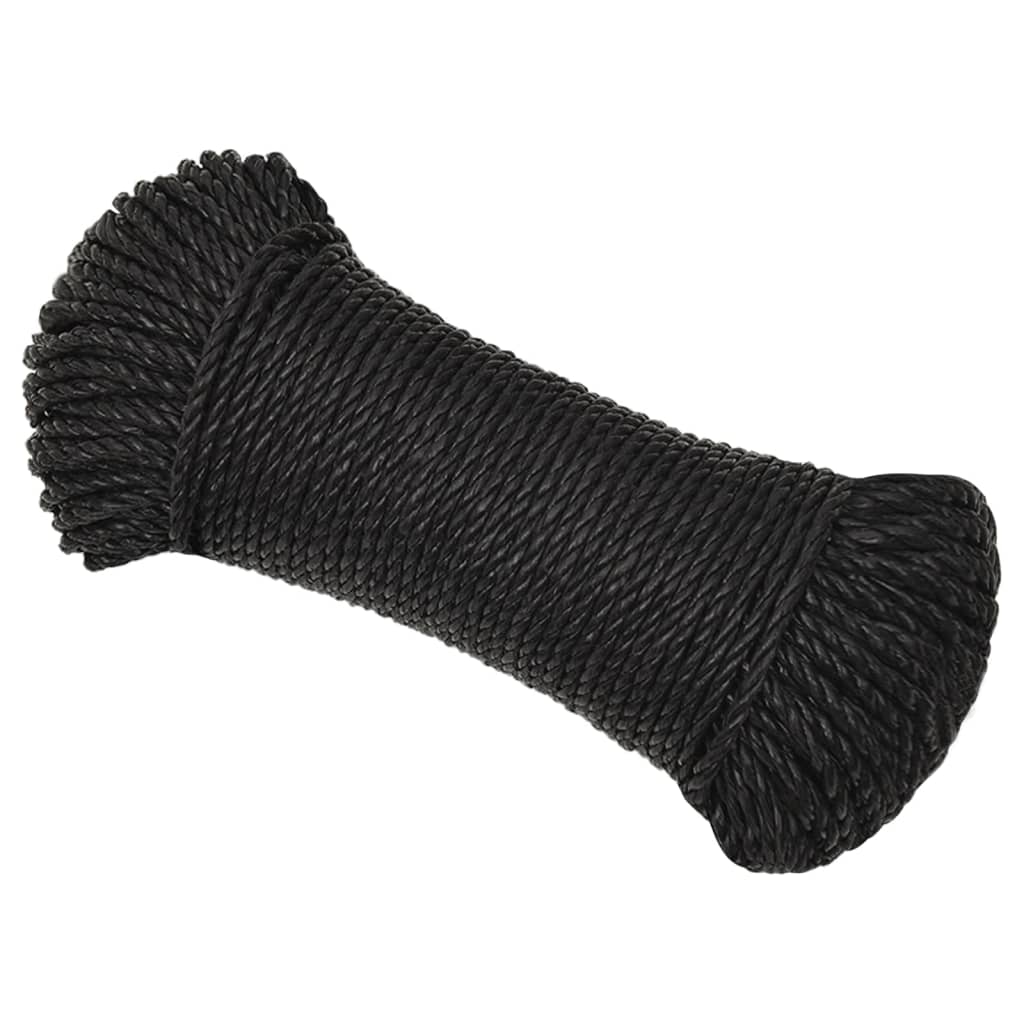 Radno uže crni 6 mm 50 m od polipropilena