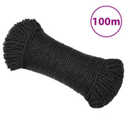 Radno uže crno 6 mm 100 m od polipropilena