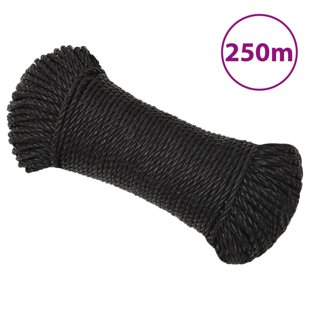 Radno uže crni 6 mm 250 m od polipropilena