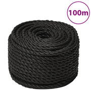 Radno uže crno 16 mm 100 m od polipropilena