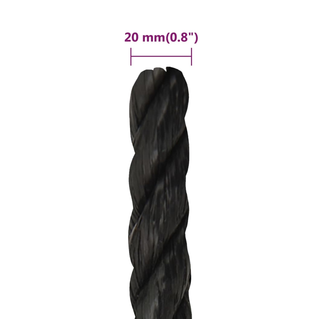 Radno uže crni 20 mm 50 m od polipropilena