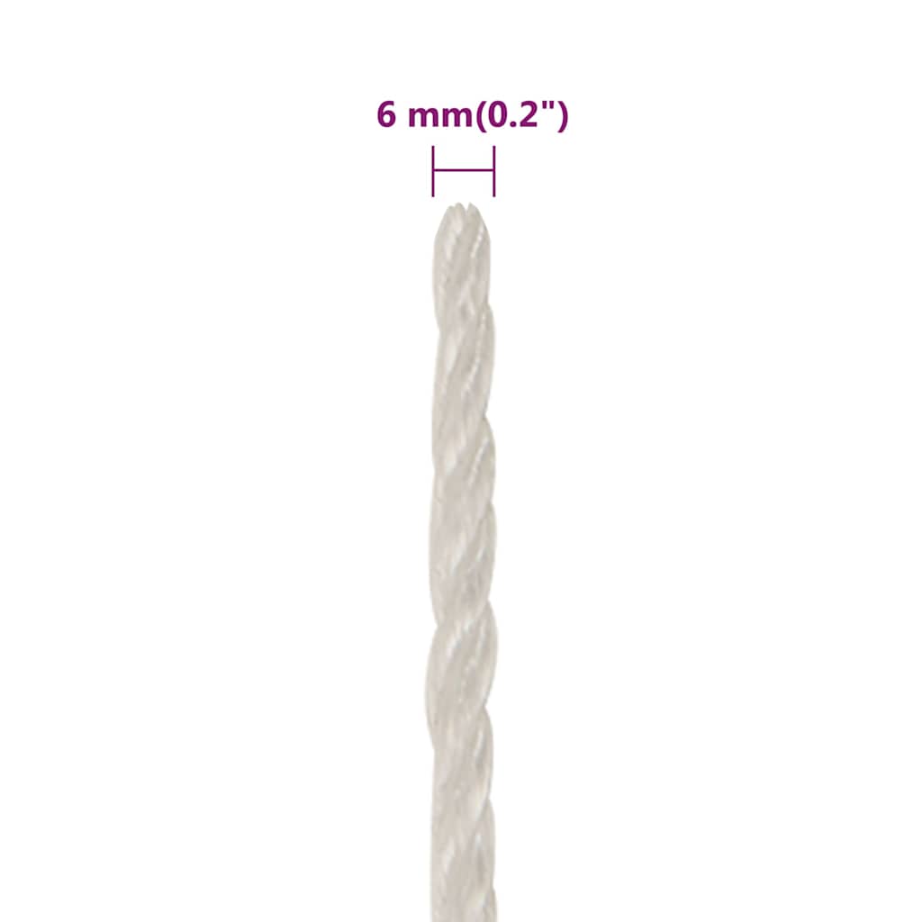 Radno uže bijelo 6 mm 100 m od polipropilena