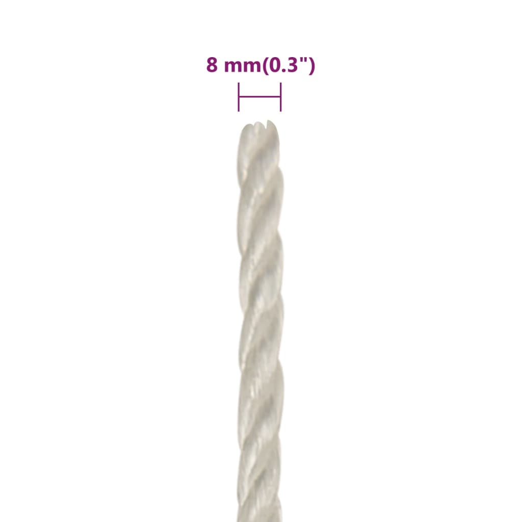Radno uže bijeli 8 mm 25 m od polipropilena