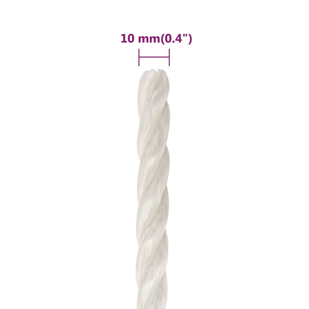 Radno uže bijelo 10 mm 100 m od polipropilena