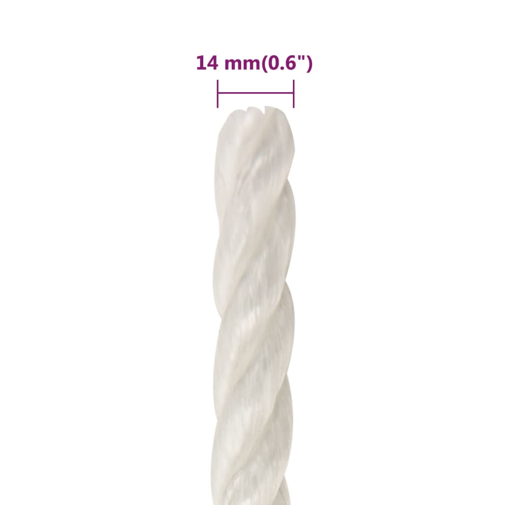 Radno uže bijeli 14 mm 50 m od polipropilena