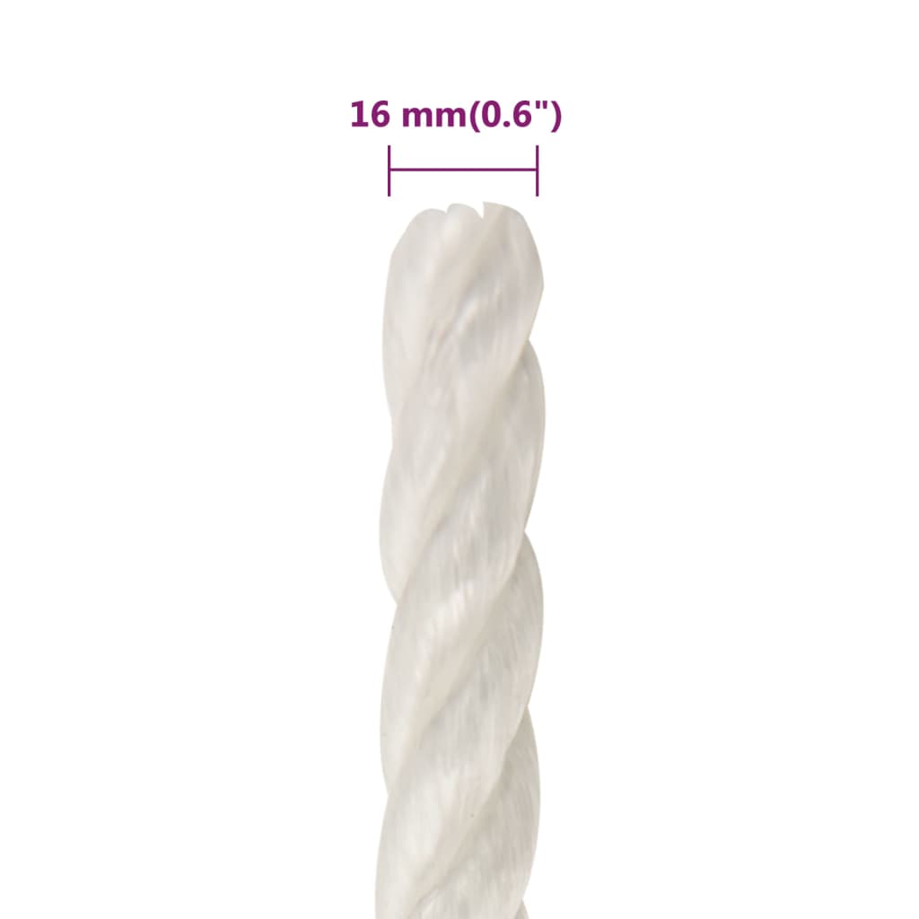 Radno uže bijeli 16 mm 50 m od polipropilena