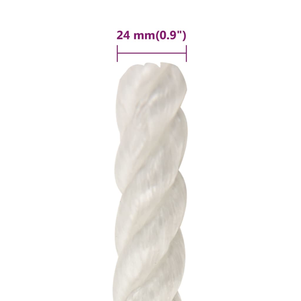 Radno uže bijeli 24 mm 50 m od polipropilena