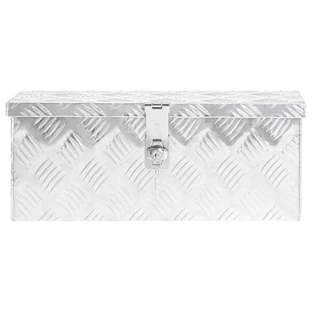 Kutija za pohranu srebrna 50 x 15 x 20,5 cm aluminijska