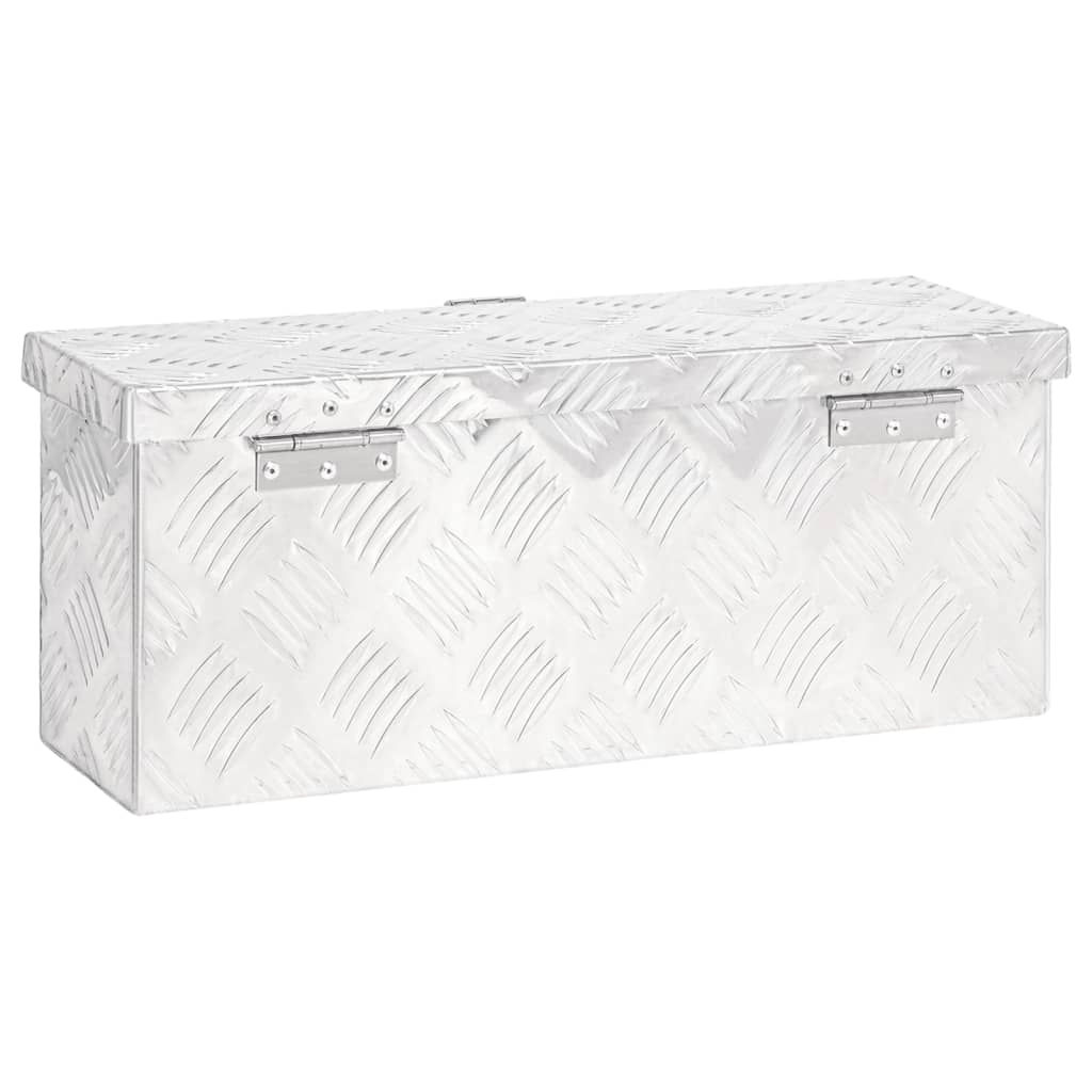 Kutija za pohranu srebrna 50 x 15 x 20,5 cm aluminijska