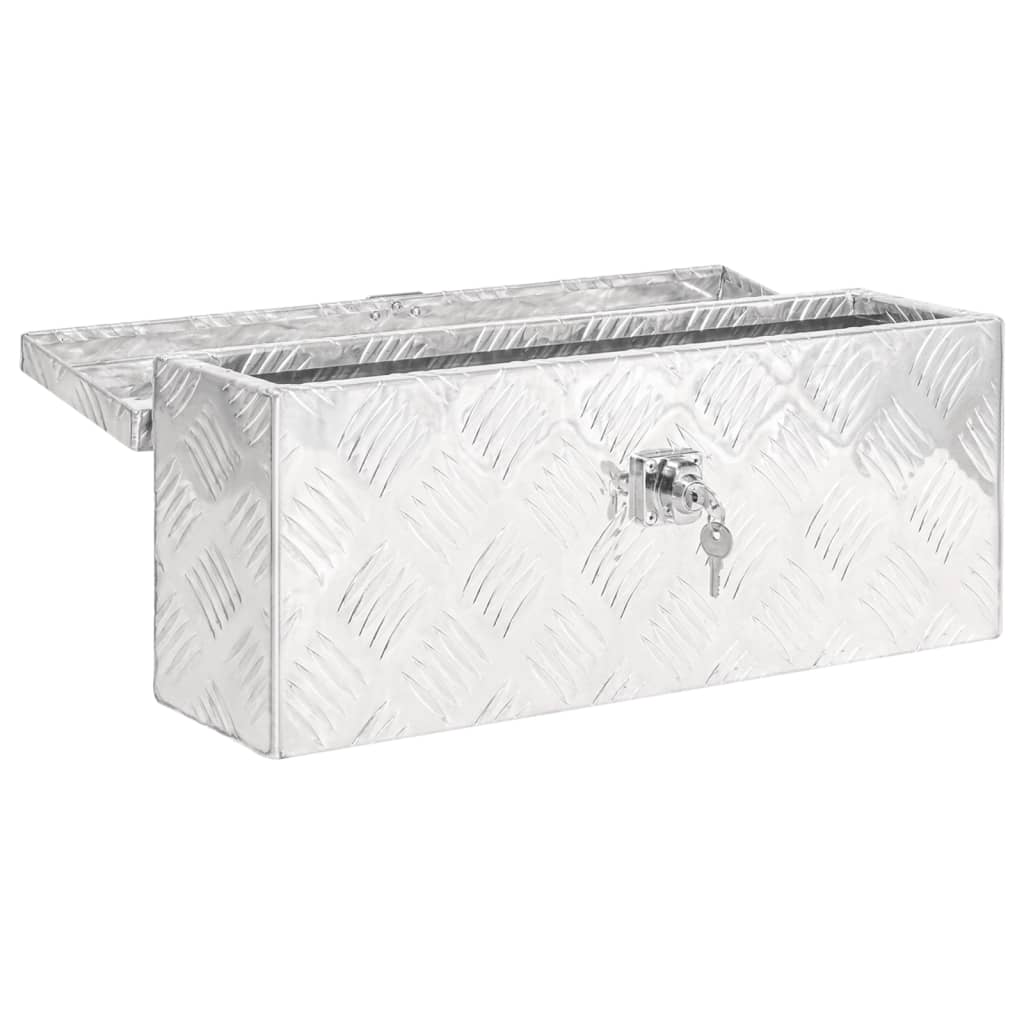 Kutija za pohranu srebrna 50 x 15 x 20,5 cm aluminijska