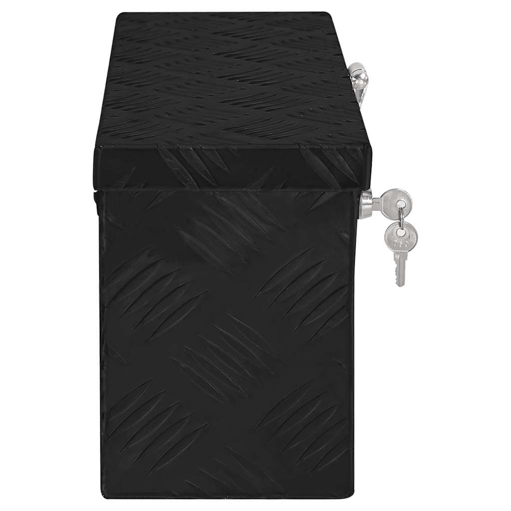 Kutija za pohranu crna 50x15x20,5 cm aluminijska