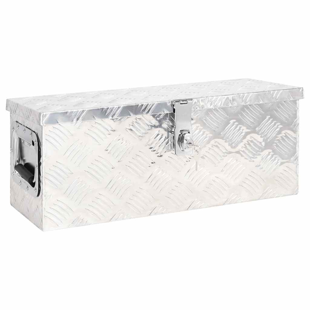 Kutija za pohranu srebrna 60 x 23,5 x 23 cm aluminijska