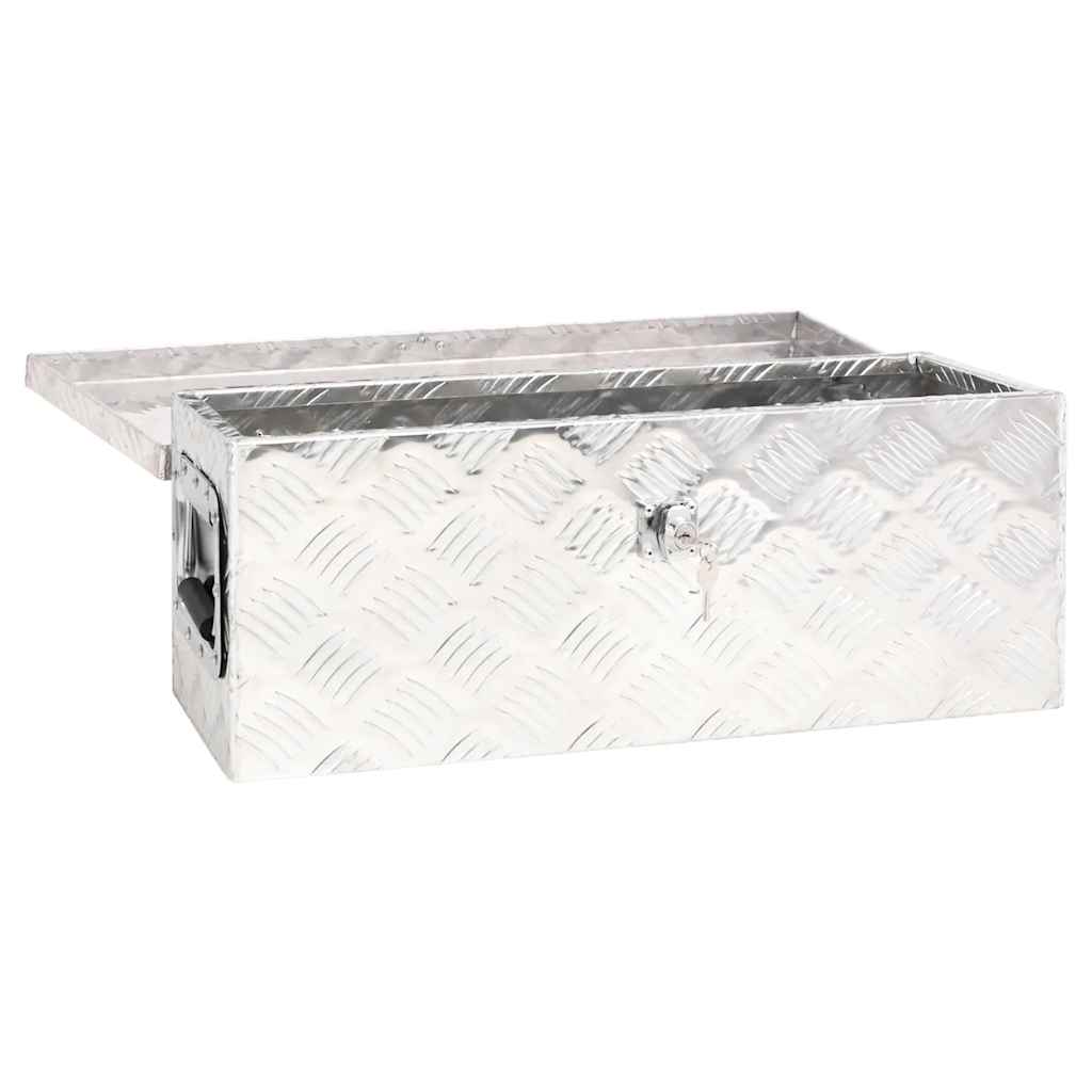 Kutija za pohranu srebrna 60 x 23,5 x 23 cm aluminijska