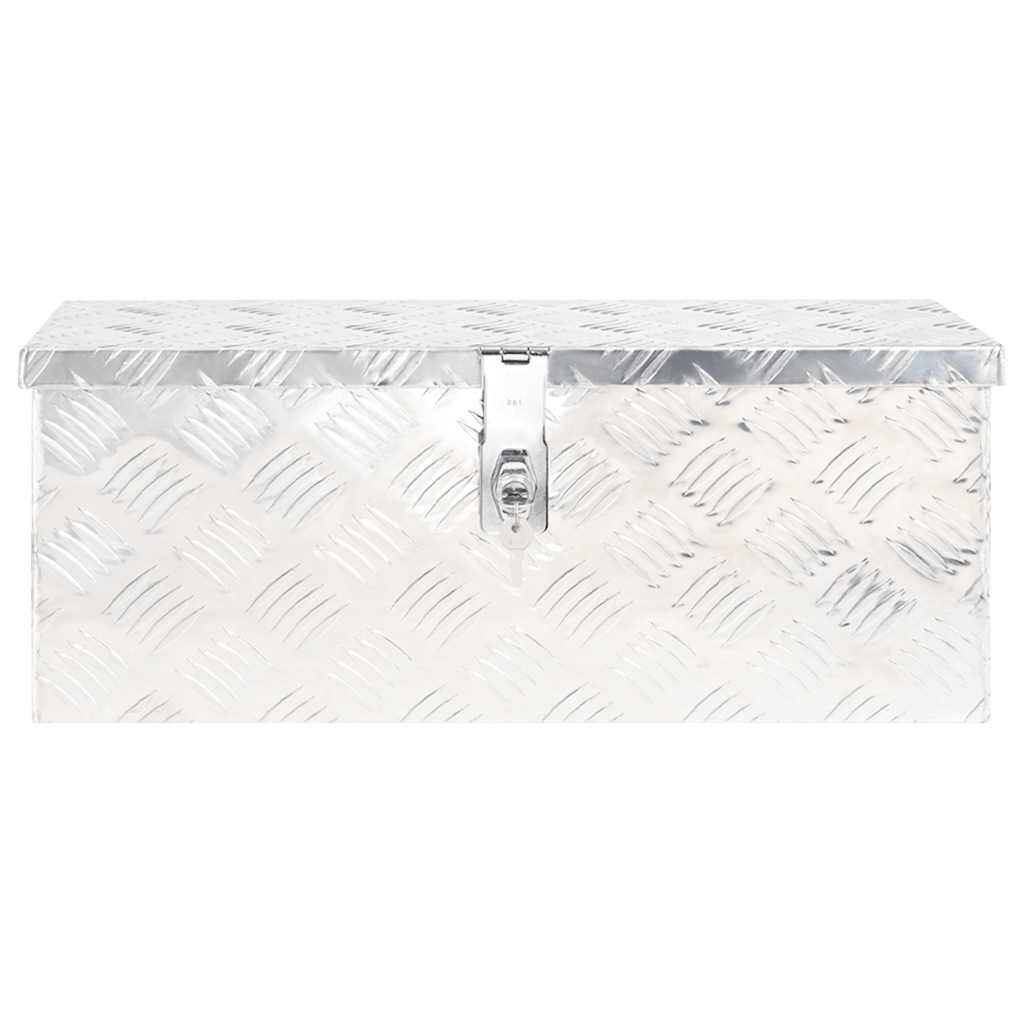 Kutija za pohranu srebrna 60 x 23,5 x 23 cm aluminijska
