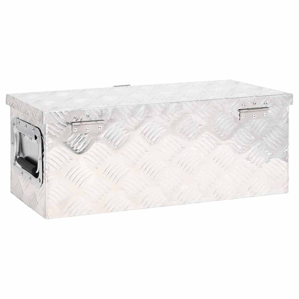 Kutija za pohranu srebrna 60 x 23,5 x 23 cm aluminijska