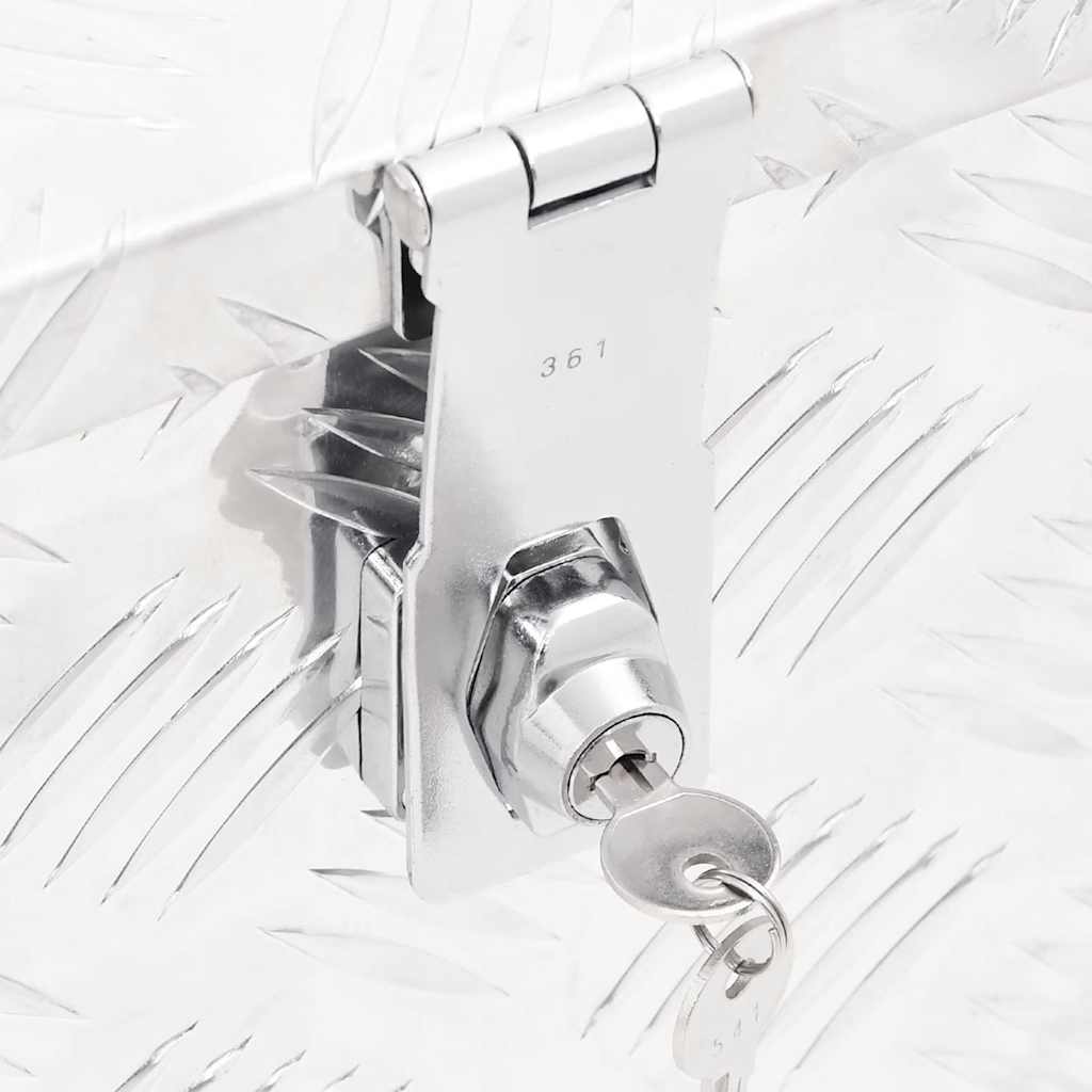 Kutija za pohranu srebrna 60 x 23,5 x 23 cm aluminijska