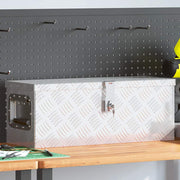 Kutija za pohranu srebrna 60 x 23,5 x 23 cm aluminijska
