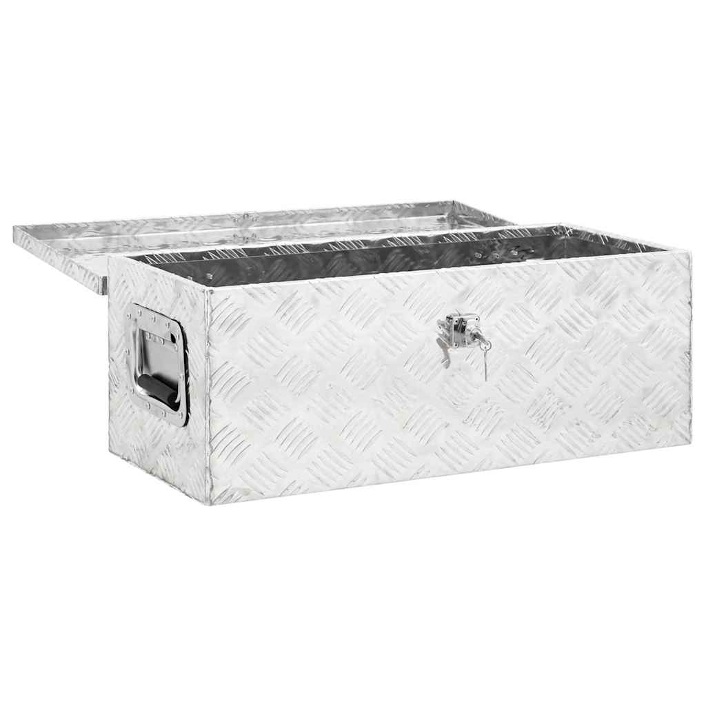 Kutija za pohranu srebrna 70 x 31 x 27 cm aluminijska