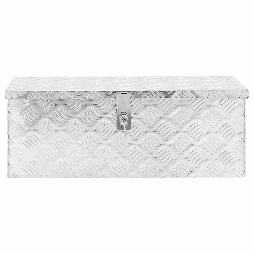 Kutija za pohranu srebrna 70 x 31 x 27 cm aluminijska