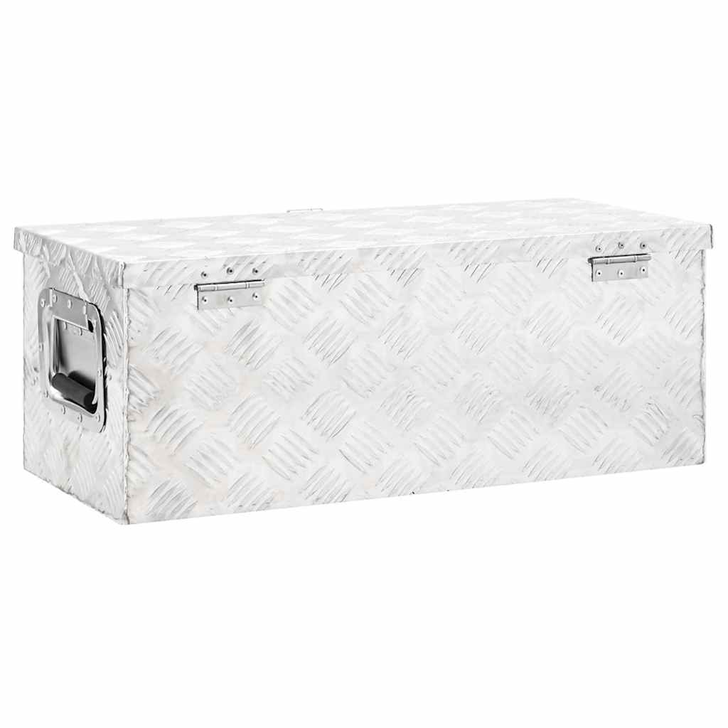 Kutija za pohranu srebrna 70 x 31 x 27 cm aluminijska